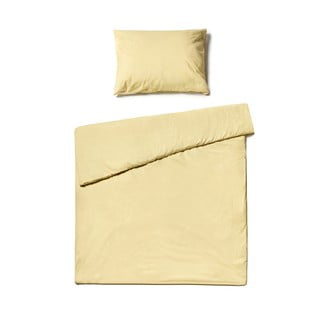 Lenjerie de pat din bumbac pentru o persoană Bonami Selection, 140 x 200 cm, galben vanilie