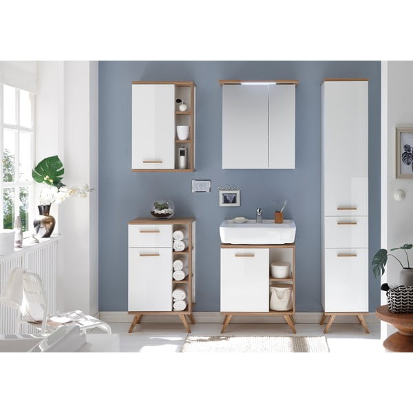 Dulap de baie suspendat alb cu oglindă 60x72 cm Set 923 - Pelipal-image-3