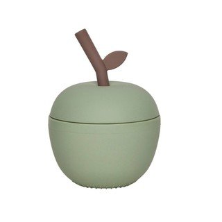 Cană pentru copii verde din silicon Apple – OYOY Mini