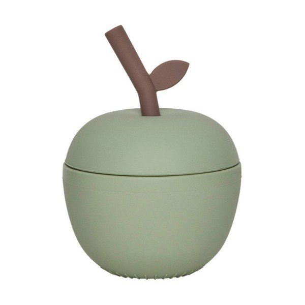 Cană pentru copii verde din silicon Apple – OYOY Mini