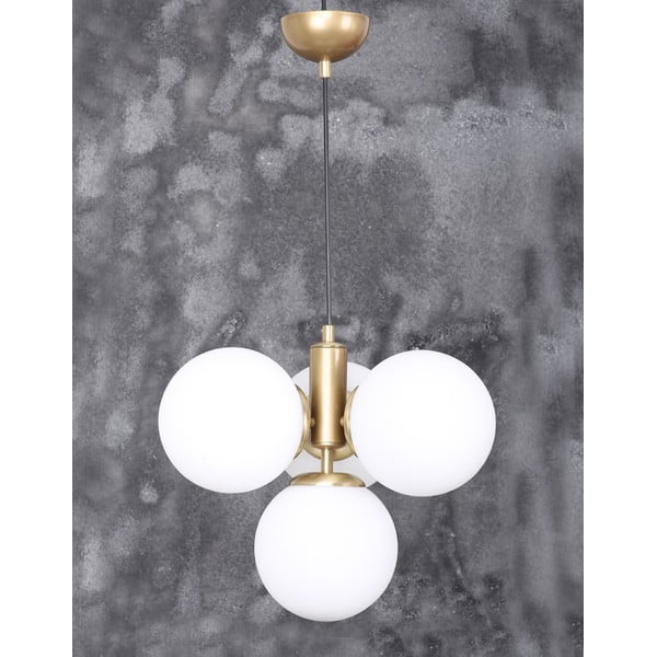 Lustră alb-auriu cu abajur din sticlă ø 15 cm Hector – Squid Lighting-image-2