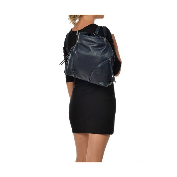 Geantă din piele Isabella Rhea Giuseppe, albastru închis-image-3