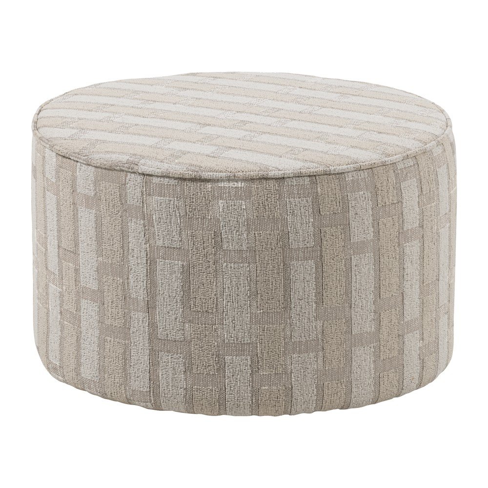 Puf bej cu tapițerie din chenille Sarli – WOOOD