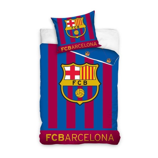 Lenjerie de pat din bumbac pentru copii CARBOTEX FC Barcelona III, 140 x 200 cm