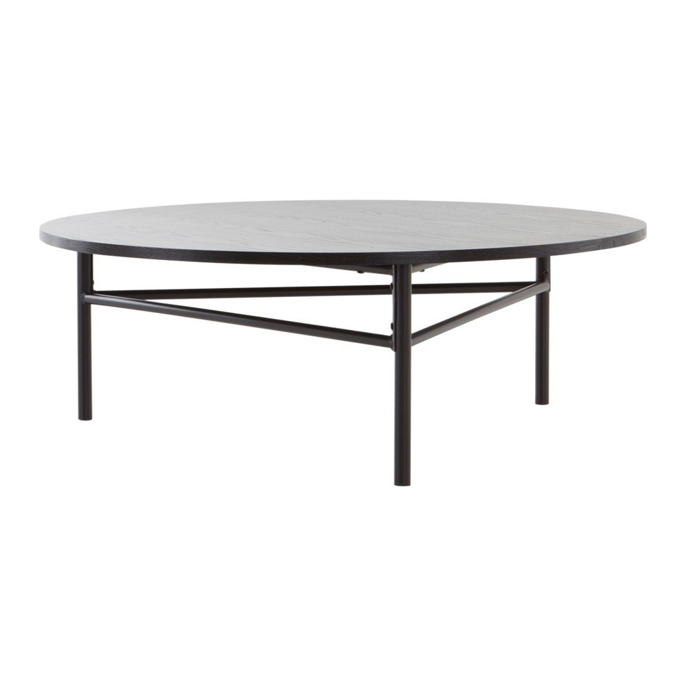 Măsuță de cafea neagră rotundă din metal ø 100 cm Valley – Jotex