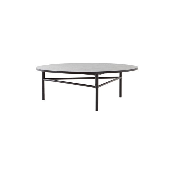 Măsuță de cafea neagră rotundă din metal ø 100 cm Valley – Jotex