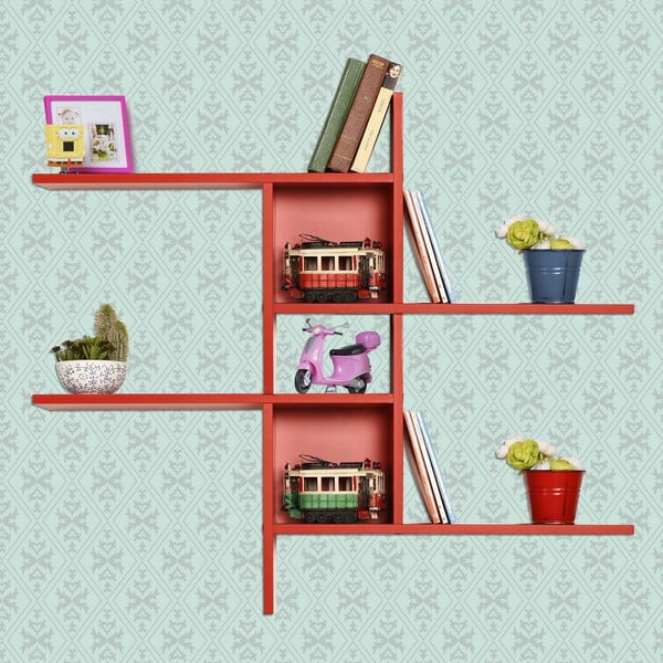 Raft roșu etajat 100 cm Cross – Kalune Design-image-1