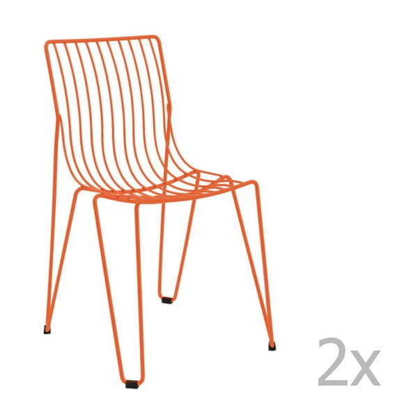 Set 2 scaune de grădină Isimar Monaco, portocaliu