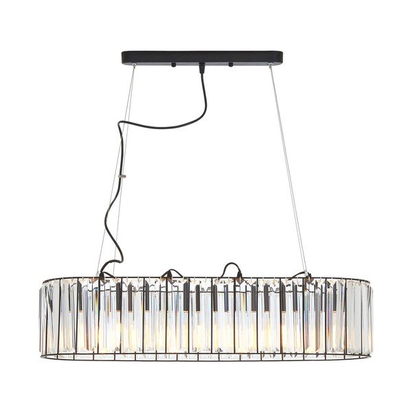 Lustră din metal cu abajur din sticlă Akiko – Premier Housewares-image-3