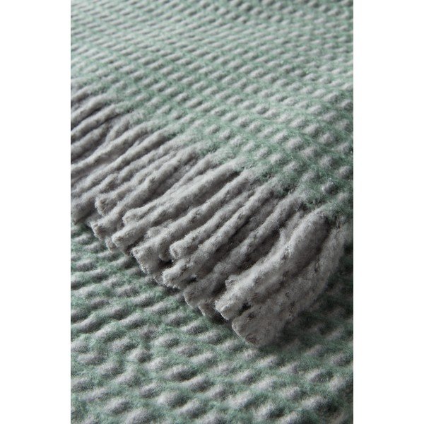 Pătură verde din amestec de bumbac 140x180 cm Uniwaffle – Euromant-image-1