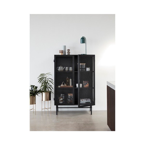 Dulap vitrină Hübsch Enok, lungime 100 cm, negru-image-1