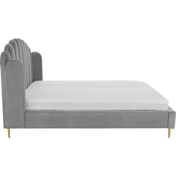 Pat tapițat Westwing Collection Glamour, 180 x 200 cm, gri-image-3