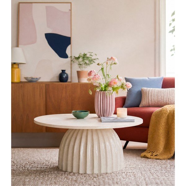 Măsuță auxiliară rotundă din metal ø 70 cm Veglia – Light & Living-image-1