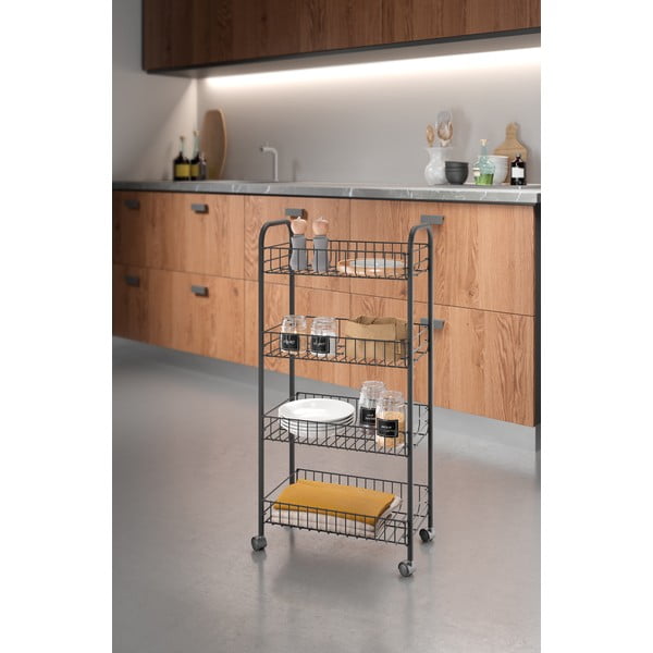 Raft mobil din metal negru 41x84 cm Ascona - Metaltex-image-2