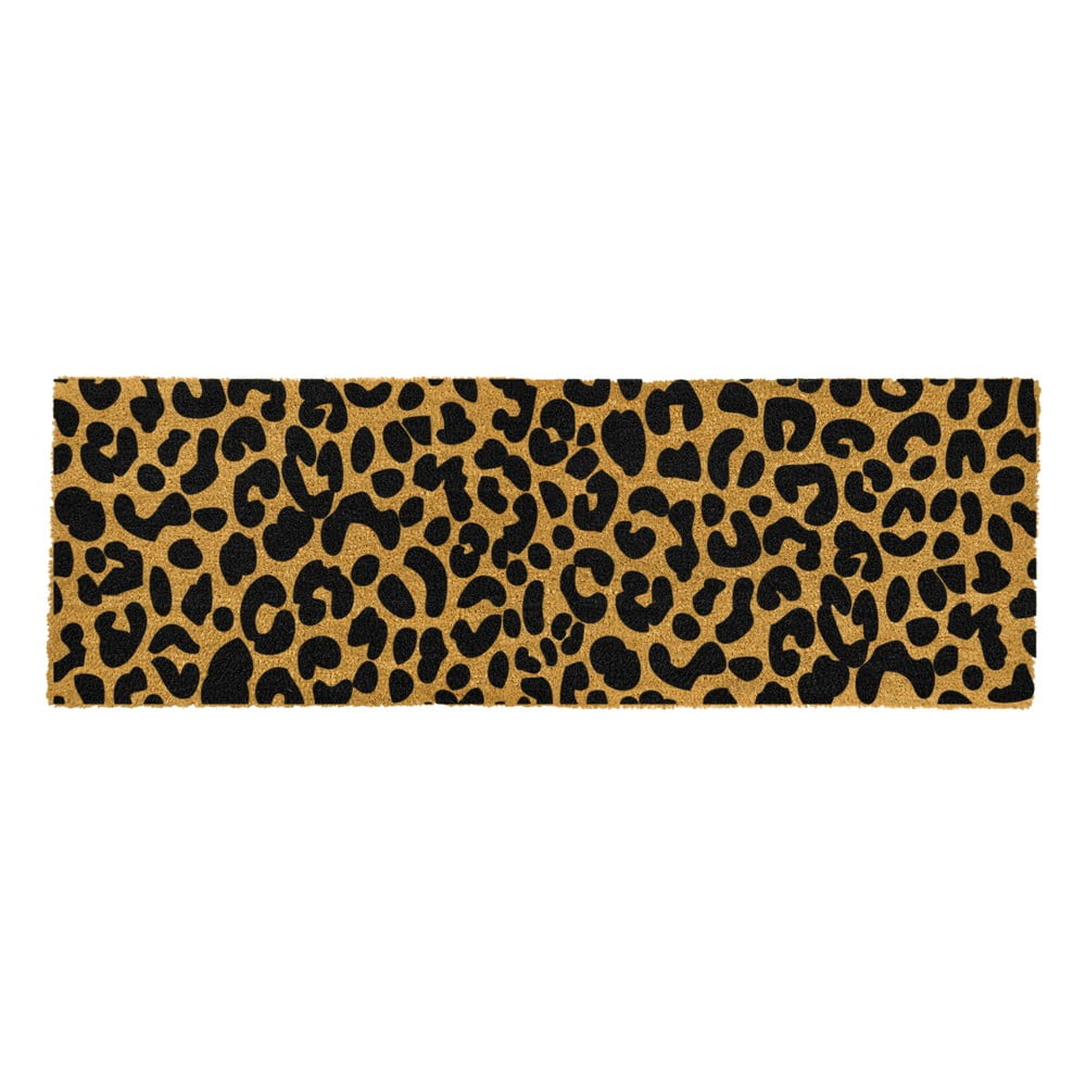 Covoraș intrare Artsy Doormats Leopard, 120 x 40 cm, negru