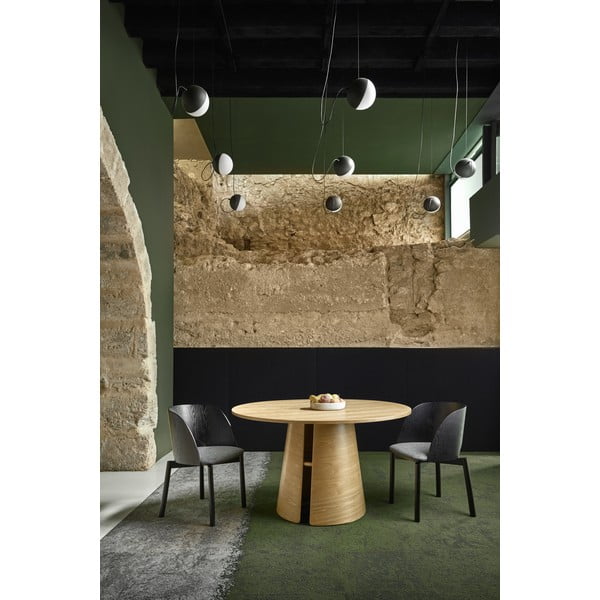 Masă de dining în culoare naturală rotundă cu aspect de lemn de stejar ø 137 cm Cep – Teulat-image-3