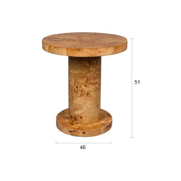 Măsuță auxiliară rotundă cu aspect de lemn de nuc ø 46 cm Quinn – Dutchbone-image-4