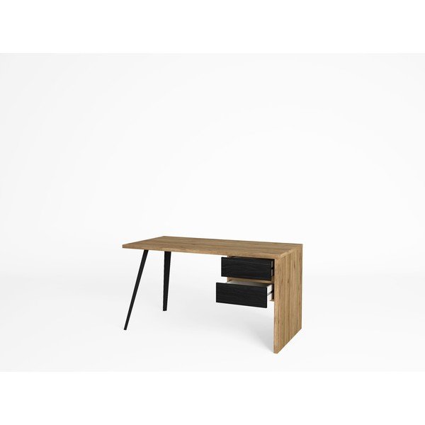 Birou cu blat cu aspect de lemn de stejar 69x136 cm Eliot – Marckeric-image-4