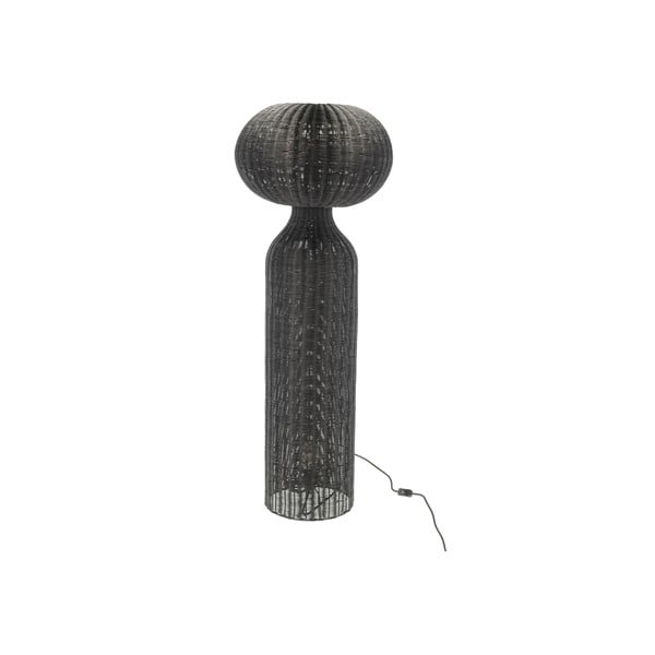 Lampadar negru cu abajur din ratan (înălțime 130 cm) Werna – Villa Collection