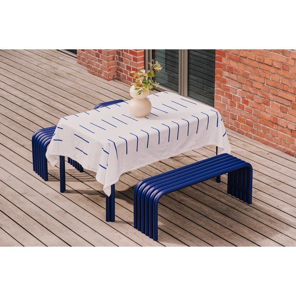 Bancă de grădină albastră din metal Nokk – noo.ma-image-2