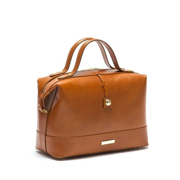 Geantă din piele Anna Luchini 355L Cognac-image-3