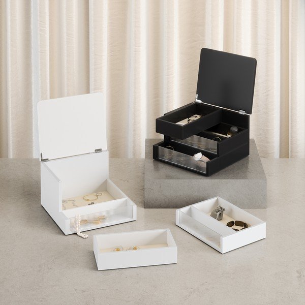 Organizator de baie negru mat din lemn Malibu – Umbra-image-4