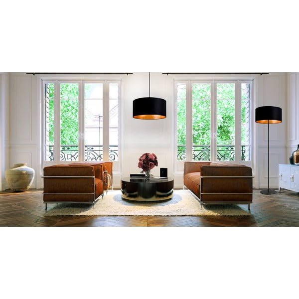 Lustră cu interiorul auriu Sotto Luce Mika, ∅ 50 cm, negru-image-1