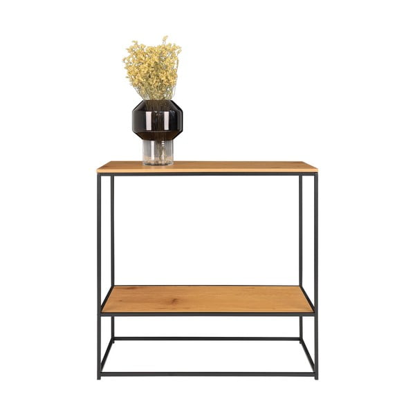 Masă consolă cu blat cu aspect de lemn de stejar 80x36 cm Vita – House Nordic-image-3