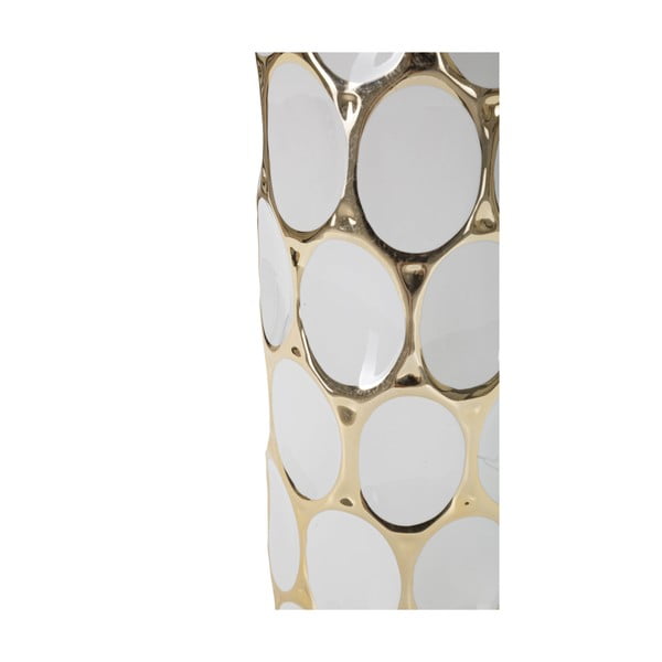 Veioză albă-aurie din ceramică cu abajur textil (înălțime 56 cm) Glam Carv – Mauro Ferretti-image-4