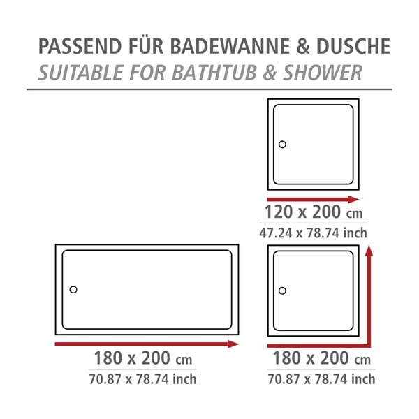 Perdea de baie lavabilă Wenko Ginkgo, 180 x 200 cm-image-3