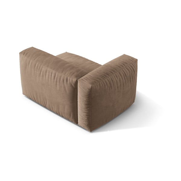 Modul pentru canapea modulară maro deschis cu tapițerie din catifea (cu colț pe partea stângă) Martina – Micadoni -image-3