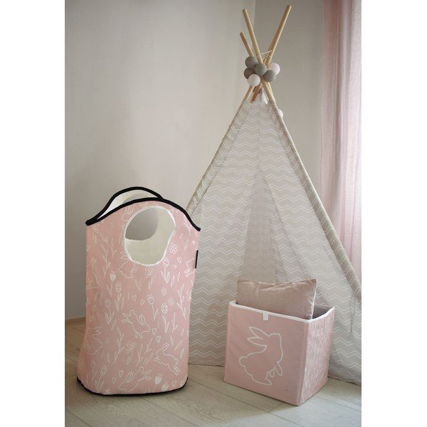 Cutie de depozitare roz din țesătură pentru copii Sweet Bunnies - Butter Kings-image-1