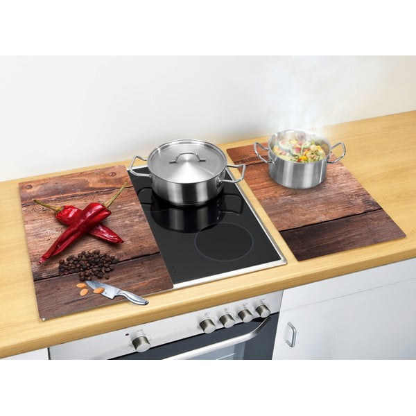 Protecții de aragaz 2 buc. din sticlă temperată 52x30 cm Pepper – Allstar-image-1