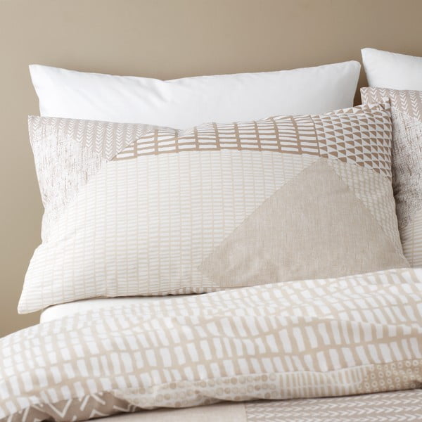 Lenjerie de pat bej pentru pat dublu 200x200 cm Larsson Geo – Catherine Lansfield-image-3