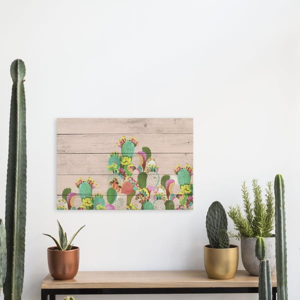 Tablou din lemn Really Nice Things Cactus, 40 x 60 cm-image-1