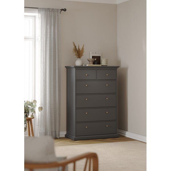 Comodă gri înaltă 96x140 cm Paris – Tvilum-image-1