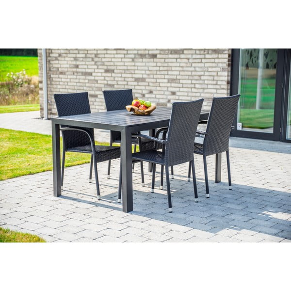 Masă de grădină cu blat artwood Bonami Selection Viking, 90 x 150 cm, negru-image-3