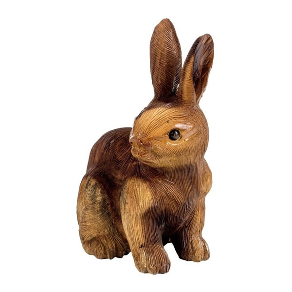 Decorațiune din lemn de tec  Massive Home Rabbit, înălțime 30 cm