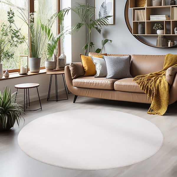 Covor crem lavabil rotund ø 160 cm Sky – Ayyildiz Carpets-image-1