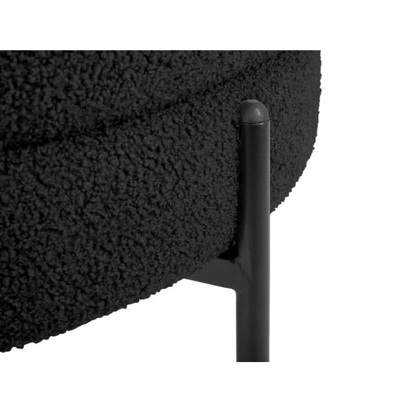 Fotoliu negru cu tapițerie din țesătură bouclé Noble – Leitmotiv-image-1