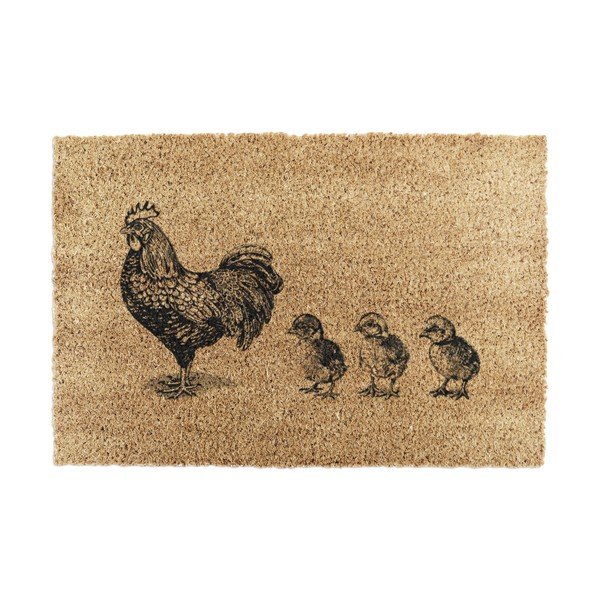 Covoraș de intrare din fibre de nucă de cocos 40x60 cm Chickens and Chicks – Artsy Doormats