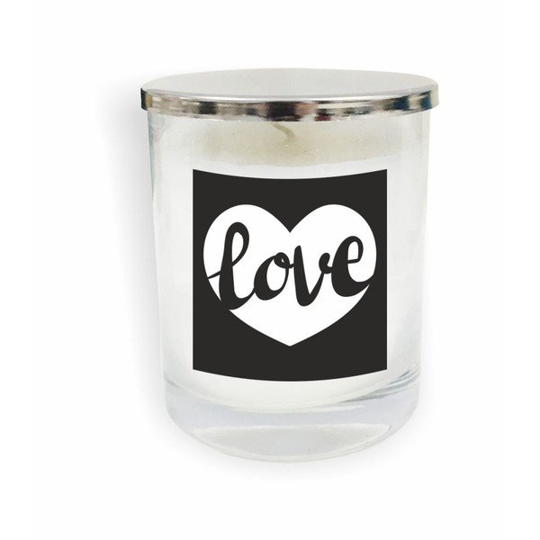 Lumânare albă North Carolina Scandinavian Home Decors Motto Glass Candle V8