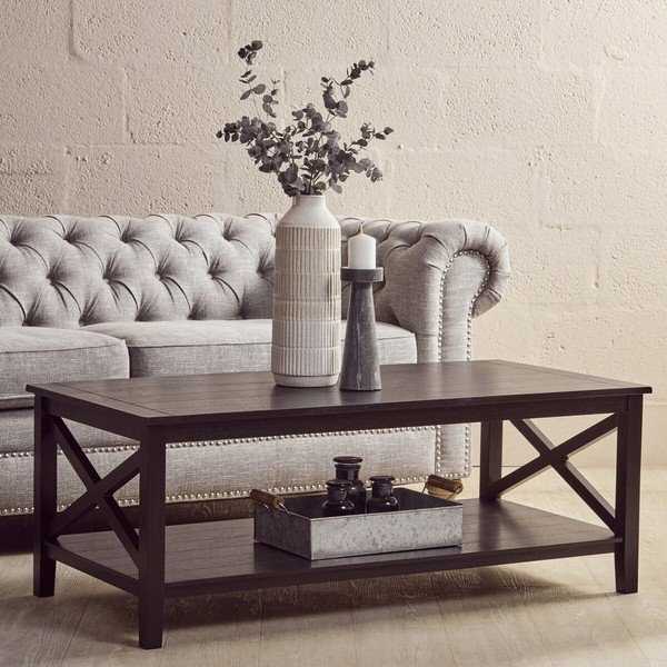 Măsuță de cafea neagră 60x120 cm Heritage – Premier Housewares-image-4