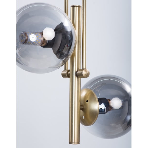 Plafonieră gri/aurie cu abajur din sticlă ø 15 cm Libra – Squid Lighting-image-3