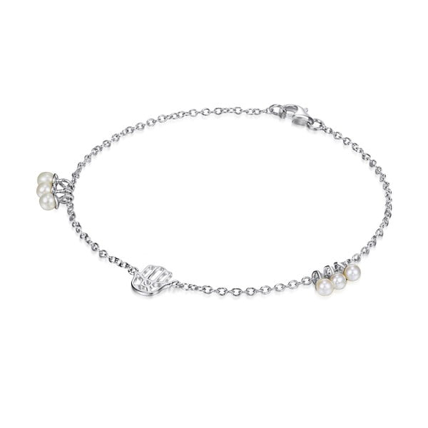 Brățară din argint cu pandantiv din perle Chakra Pearls, 21 cm