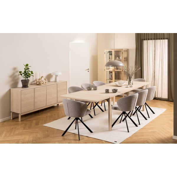 Masă de dining extensibilă cu blat cu aspect de lemn de stejar 100x200 cm Linley – Actona-image-3