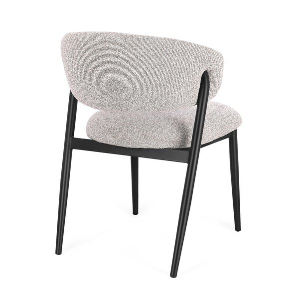 Scaun de dining gri tapițat Cassandra – Bizzotto-image-4
