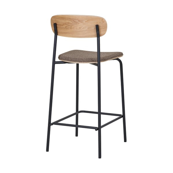 Scaun de bar negru/maro stivuibil cu aspect de lemn de frasin (înălțime șezut 66 cm) Estepona – House Nordic-image-2