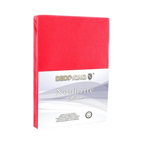 Cearșaf de pat cu elastic DecoKing Nephrite Red, 100-120 cm, roșu-image-1