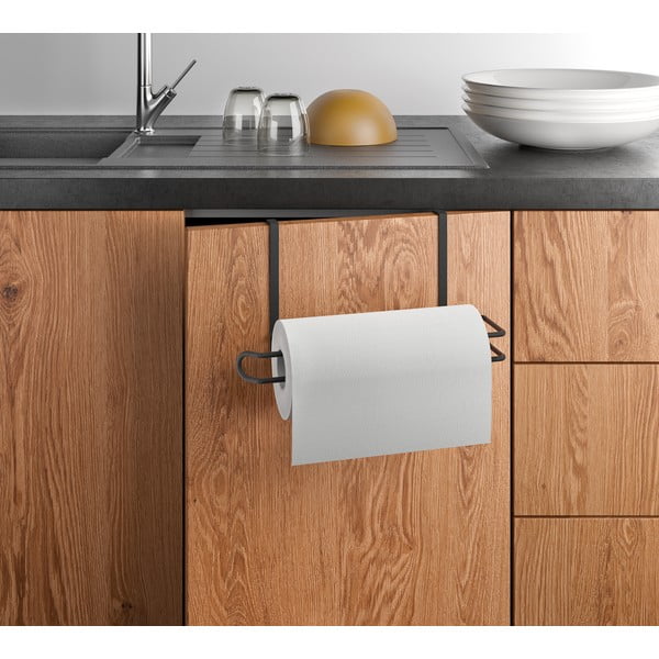 Suport suspendat pentru prosoape de bucătărie Metaltex, negru-image-2